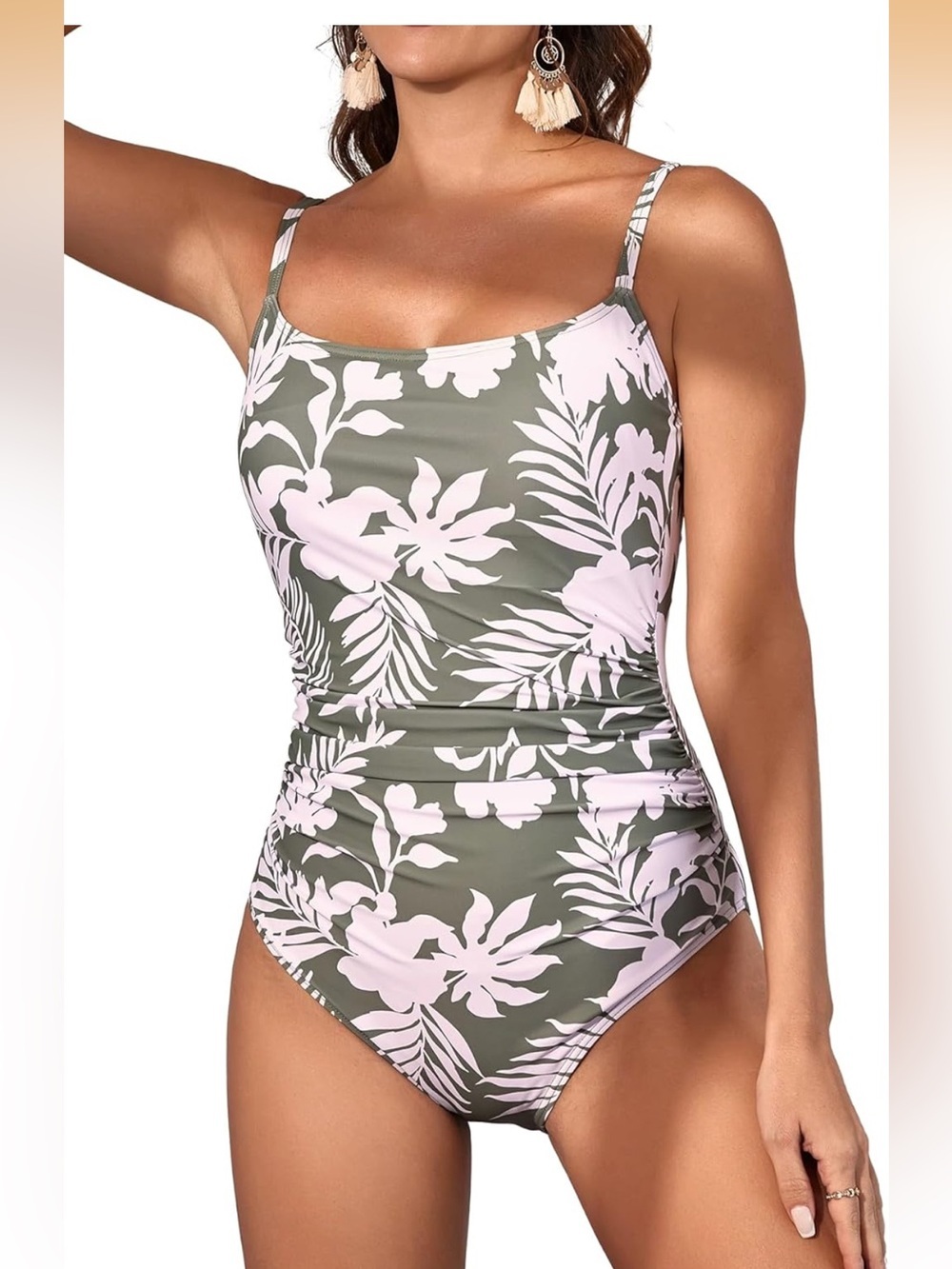 One Piece Swimsuits Tummy Control Ruched M 1341/bb6-2